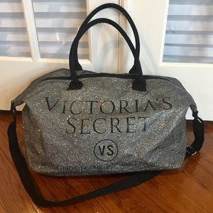 VICTORIA’S SECRET Silver Glitter Over-Night Bag